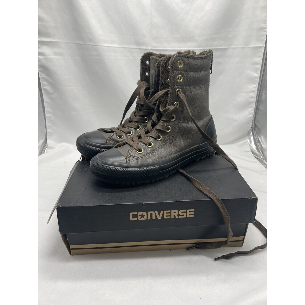 Converse Chuck Taylor All Star Boot Leather Fur Hot Cocoa/Black Women’s 6.5